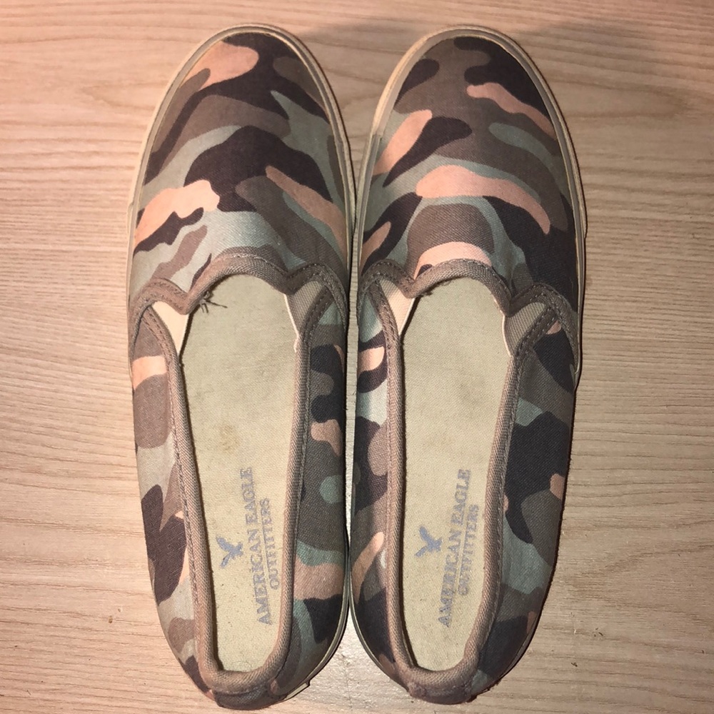 American Eagle Outfitters slip on camo sneakers